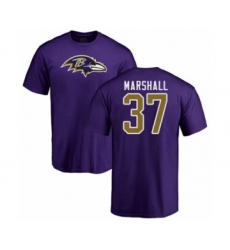 Football Baltimore Ravens #37 Iman Marshall Purple Name & Number Logo T-Shirt
