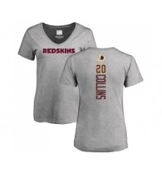 Football Women's Washington Redskins #20 Landon Collins Ash Backer T-Shirt