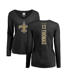 Football Women's New Orleans Saints #13 Michael Thomas Black Backer Slim Fit Long Sleeve T-Shirt