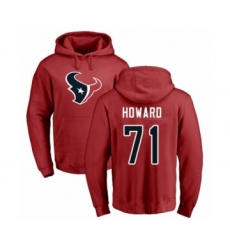 Football Houston Texans #71 Tytus Howard Red Name & Number Logo Pullover Hoodie