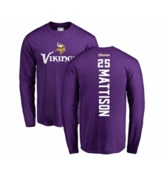 Football Minnesota Vikings #25 Alexander Mattison Purple Backer Long Sleeve T-Shirt