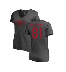 Football Women's San Francisco 49ers #81 Jordan Matthews Ash One Color T-Shirt