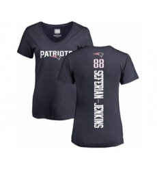 Football Women's New England Patriots #88 Austin Seferian-Jenkins Navy Blue Backer T-Shirt