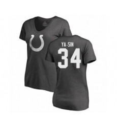 Football Women's Indianapolis Colts #34 Rock Ya-Sin Ash One Color T-Shirt