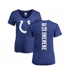 Football Women's Indianapolis Colts #58 Bobby Okereke Royal Blue Backer T-Shirt