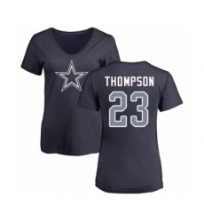 Football Dallas Cowboys #23 Darian Thompson Ash Name & Number Logo T-Shirt