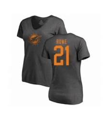 Football Women's Miami Dolphins #21 Eric Rowe Ash One Color T-Shirt