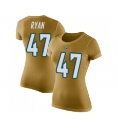 Football Women's Jacksonville Jaguars #47 Jake Ryan Gold Rush Pride Name & Number T-Shirt