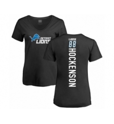 Football Women's Detroit Lions #88 T.J. Hockenson Black Backer T-Shirt
