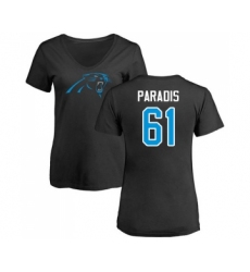 Football Women's Carolina Panthers #61 Matt Paradis Black Name & Number Logo Slim Fit T-Shirt