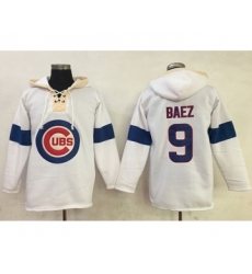 Cubs #9 Javier Baez White Pullover MLB Hoodie