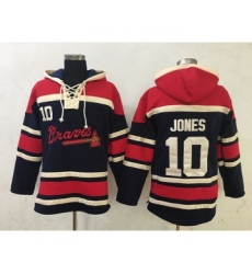Men's Atlanta Braves #10 Chipper Jones Retired Navy Blue Stitched MLB Baseball Hoodie