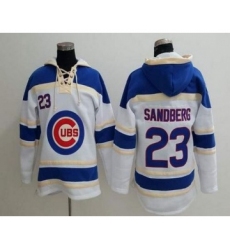 Men's Chicago Cubs #23 Ryne Sandberg Retired White Baseball MLB Hoodie