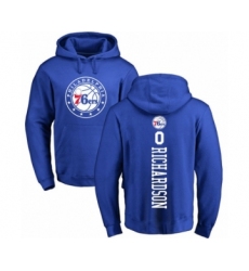 Basketball Philadelphia 76ers #0 Josh Richardson Royal Blue Backer Pullover Hoodie