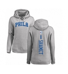 NBA Women's Nike Philadelphia 76ers #1 Landry Shamet Ash Backer Pullover Hoodie