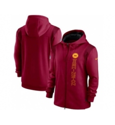 Men's Washington Football Team 2021 Burgundy Sideline Team Performance Full-Zip Hoodie