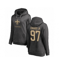 Football Women's New Orleans Saints #97 Mario Edwards Jr Ash One Color Pullover Hoodie