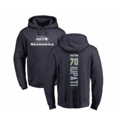 Football Seattle Seahawks #70 Mike Iupati Navy Blue Backer Pullover Hoodie