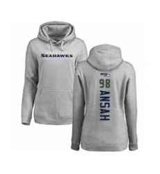 Football Women's Seattle Seahawks #98 Ezekiel Ansah Ash Backer Pullover Hoodie
