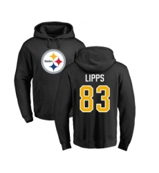 Football Pittsburgh Steelers #83 Louis Lipps Black Name & Number Logo Pullover Hoodie