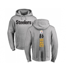 Football Pittsburgh Steelers #86 Hines Ward Ash Backer Pullover Hoodie