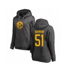 Women's Pittsburgh Steelers #51 Mark Barron Ash One Color Pullover Hoodie