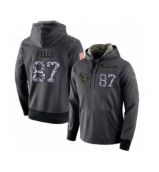 Football Men's Houston Texans #87 Darren Fells Stitched Black Anthracite Salute to Service Player Performance Hoodie