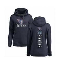Football Women's Tennessee Titans #98 Jeffery Simmons Navy Blue Backer Pullover Hoodie