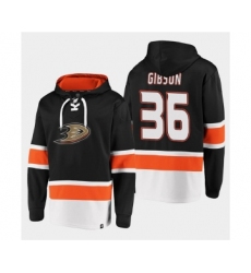 Men's Anaheim Ducks #36 John Gibson Black Ageless Must-Have Lace-Up Pullover Hoodie