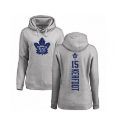 Hockey Women's Toronto Maple Leafs #15 Alexander Kerfoot Ash Backer Pullover Hoodie