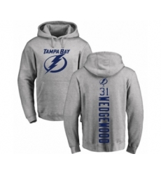 Hockey Tampa Bay Lightning #31 Scott Wedgewood Ash Backer Pullover Hoodie