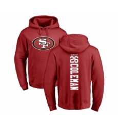 Football San Francisco 49ers #26 Tevin Coleman Red Backer Pullover Hoodie