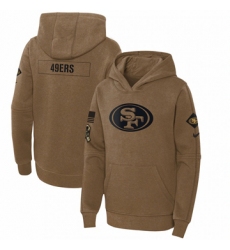 Youth San Francisco 49ers Nike Brown 2023 Salute to Service Club Fleece Pullover Hoodie
