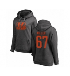 Football Women's Cincinnati Bengals #67 John Miller Ash One Color Pullover Hoodie