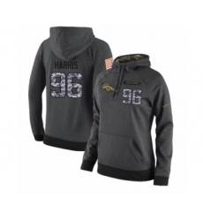 Football Women's Denver Broncos #96 Shelby Harris Stitched Black Anthracite Salute to Service Player Performance Hoodie