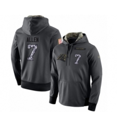 Football Men's Carolina Panthers #7 Kyle Allen Stitched Black Anthracite Salute to Service Player Performance Hoodie