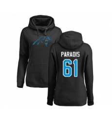 Football Women's Carolina Panthers #61 Matt Paradis Black Name & Number Logo Pullover Hoodie