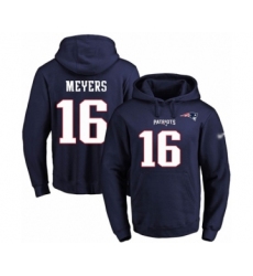 Football Men's New England Patriots #16 Jakobi Meyers Navy Blue Name & Number Pullover Hoodie