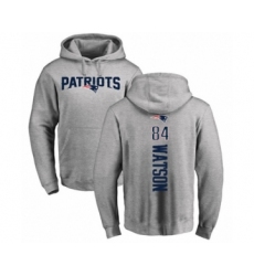 Football New England Patriots #84 Benjamin Watson Ash Backer Pullover Hoodie
