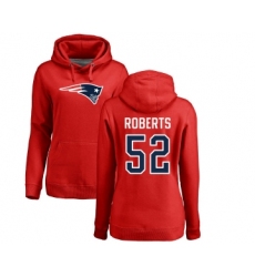 Football Women's New England Patriots #52 Elandon Roberts Red Name & Number Logo Pullover Hoodie