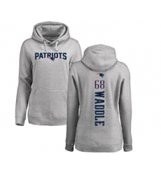 Football Women's New England Patriots #68 LaAdrian Waddle Ash Backer Pullover Hoodie
