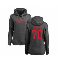 Football Women's New England Patriots #70 Adam Butler Ash One Color Pullover Hoodie