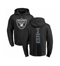 Football Oakland Raiders #3 Drew Kaser Black Backer Pullover Hoodie