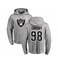 Football Oakland Raiders #98 Maxx Crosby Ash Name & Number Logo Pullover Hoodie
