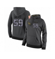 Football Women's Arizona Cardinals #59 Joe Walker Stitched Black Anthracite Salute to Service Player Performance Hoodie