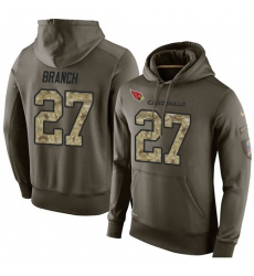 NFL Nike Arizona Cardinals #27 Tyvon Branch Green Salute To Service Men Pullover Hoodie