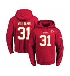 Football Men's Kansas City Chiefs #31 Darrel Williams Red Name & Number Pullover Hoodie