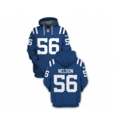 Men's Indianapolis Colts #56 Quenton Nelson 2021 Blue Pullover Football Hoodie