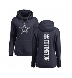 Football Women's Dallas Cowboys #95 Christian Covington Navy Blue Backer Pullover Hoodie