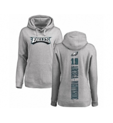 Women's Philadelphia Eagles #19 JJ Arcega-Whiteside Ash Backer Pullover Hoodie